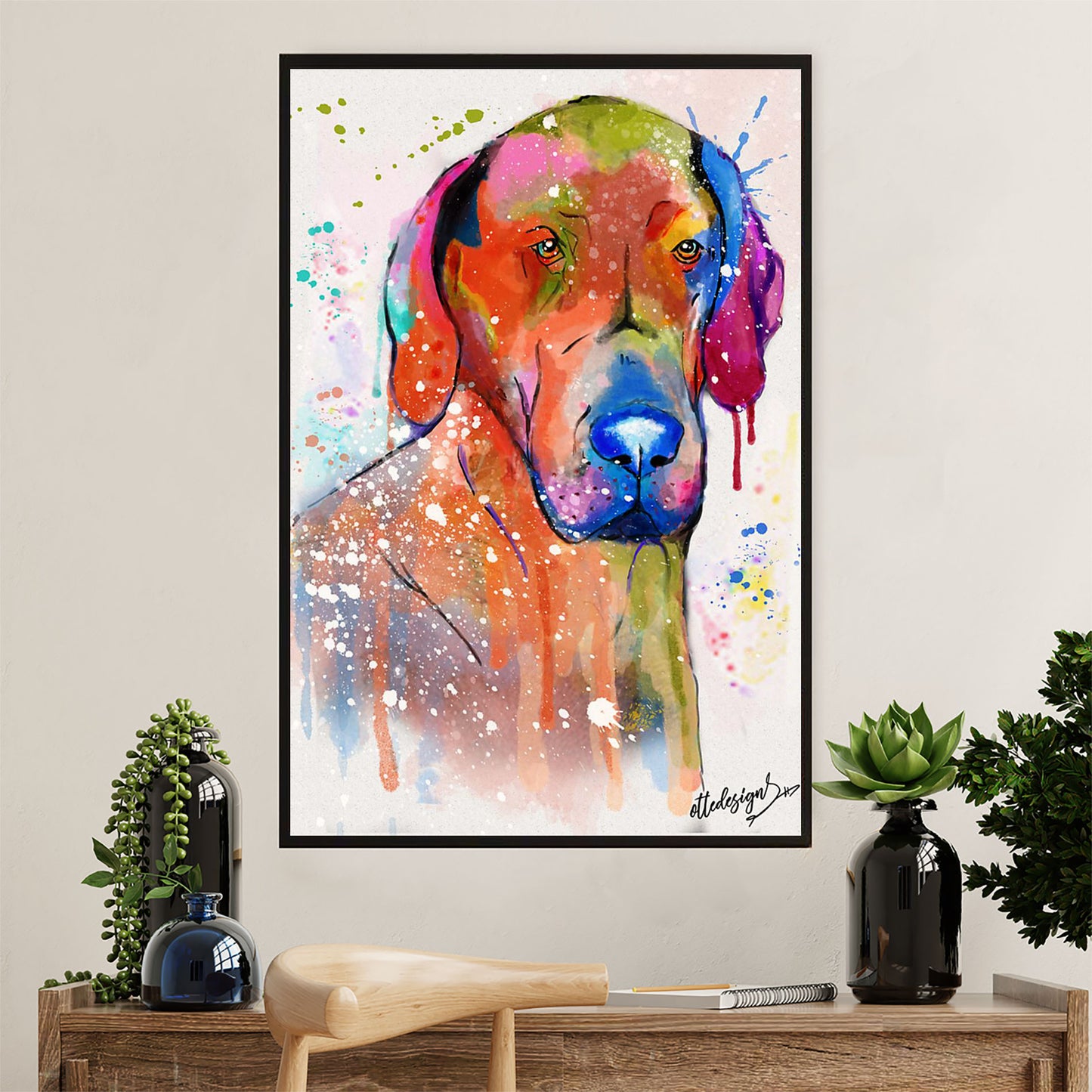 Great Dane Canvas Prints | Watercolor Dog Painting | Wall Art Gift for Great Dane Puppies Lover