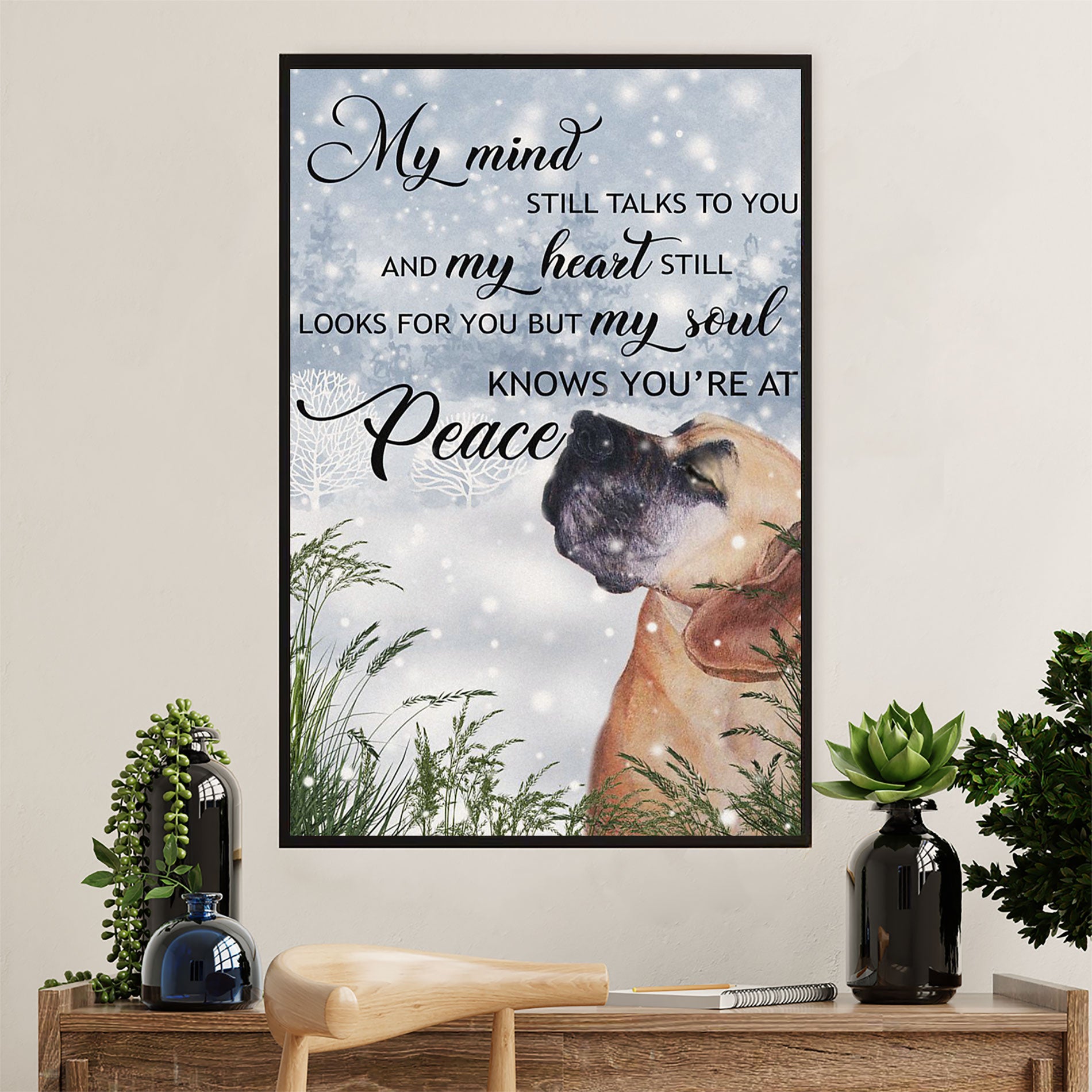 Great Dane Canvas Prints | Dog Memorial Passed Away | Wall Art Gift for Great Dane Puppies Lover