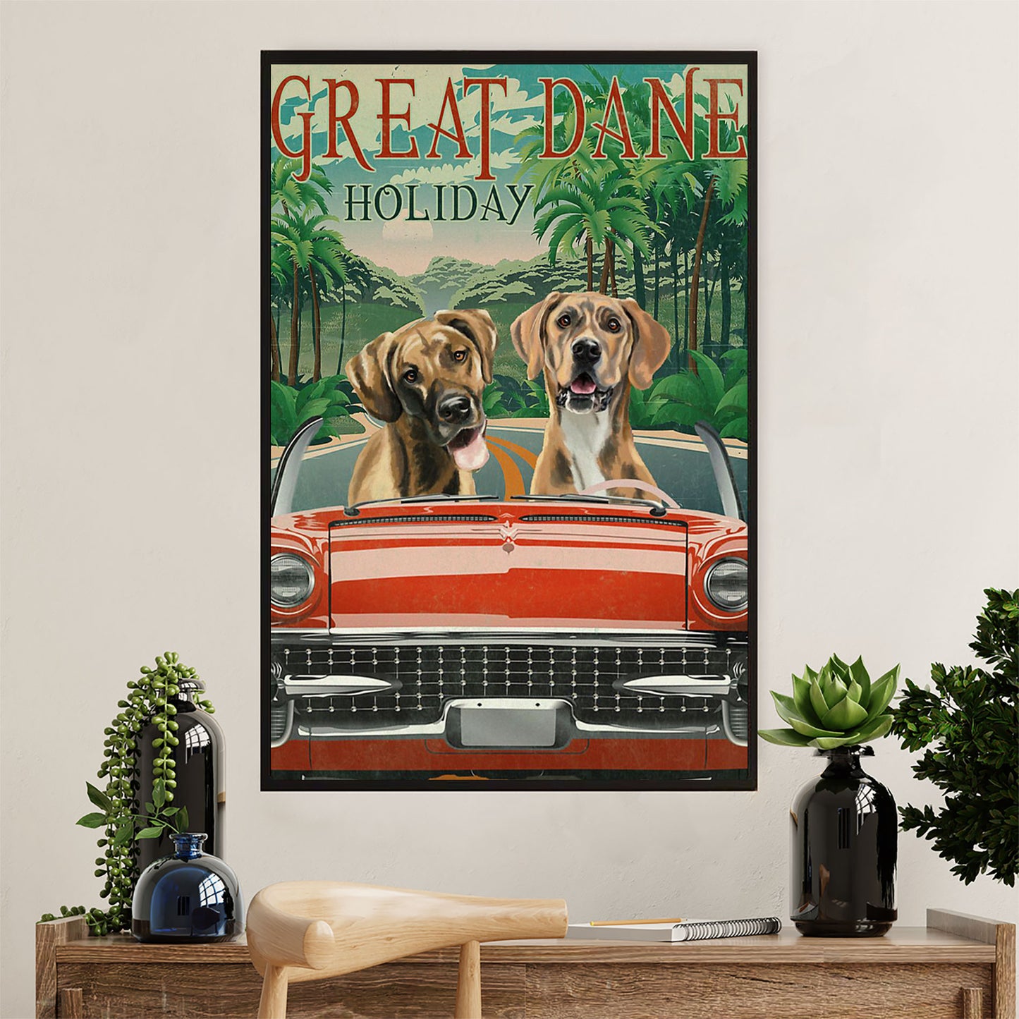 Great Dane Canvas Prints | Great Dane Holiday | Wall Art Gift for Great Dane Puppies Lover