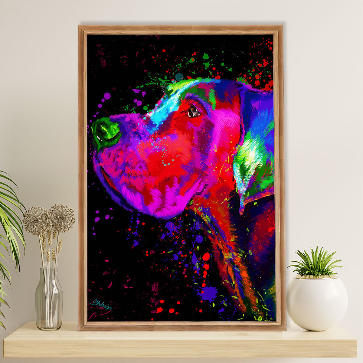 Great Dane Canvas Prints | Watercolor Dog Painting | Wall Art Gift for Great Dane Puppies Lover