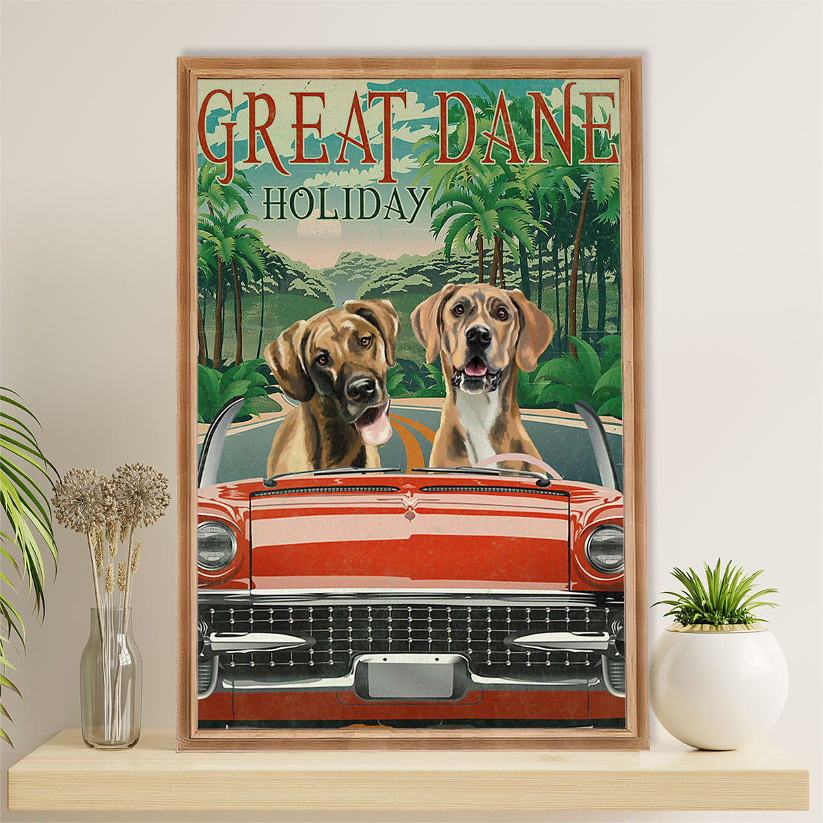 Great Dane Canvas Prints | Great Dane Holiday | Wall Art Gift for Great Dane Puppies Lover