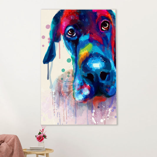 Great Dane Canvas Prints | Watercolor Dog Painting | Wall Art Gift for Great Dane Puppies Lover