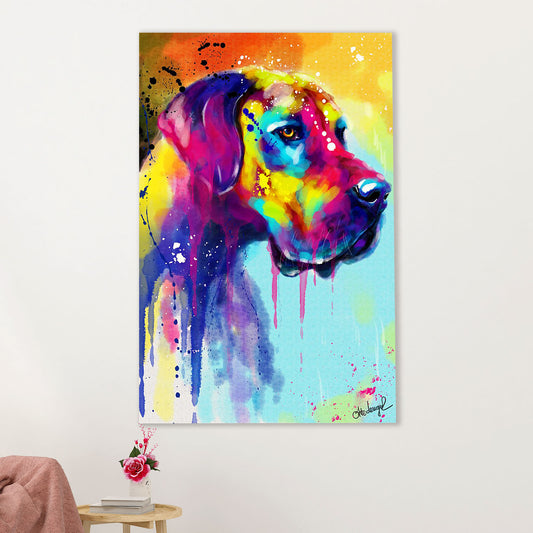 Great Dane Canvas Prints | Watercolor Dog Painting | Wall Art Gift for Great Dane Puppies Lover