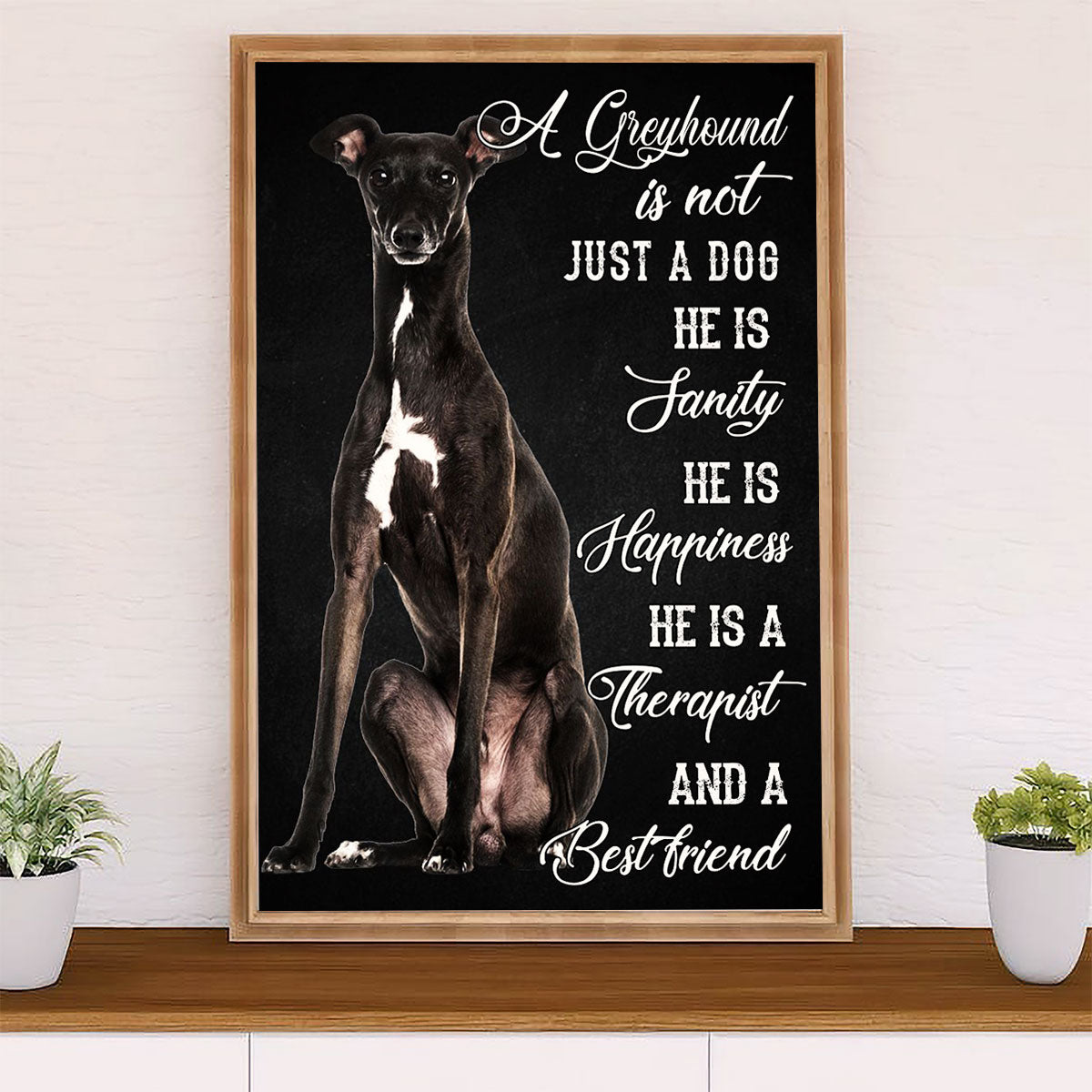Greyhound Dog Canvas Prints | Dog Best Friend | Wall Art Gift for Greyhound Puppies Lover
