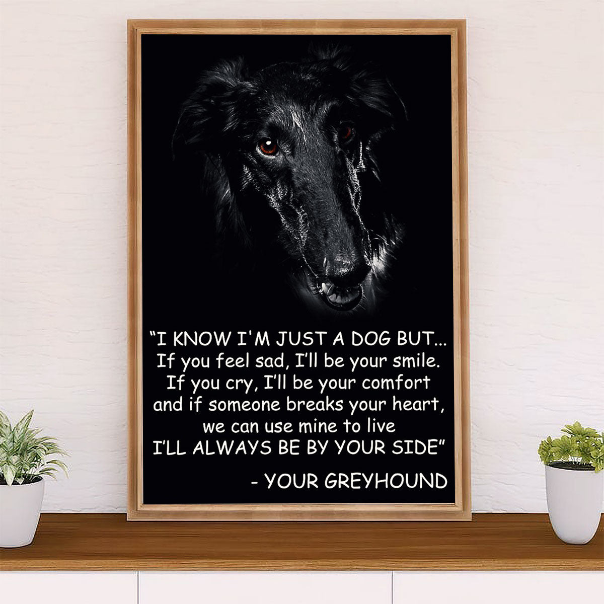 Greyhound Dog Canvas Prints | From Dog to Mom Dad | Wall Art Gift for Greyhound Puppies Lover