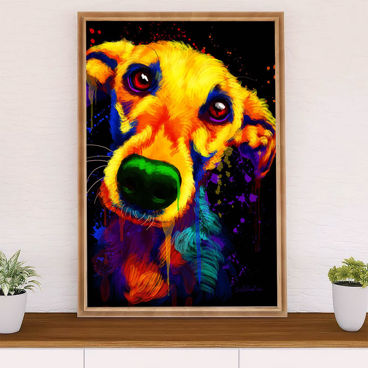 Greyhound Dog Canvas Prints | Watercolor Dog Greyhound | Wall Art Gift for Greyhound Puppies Lover