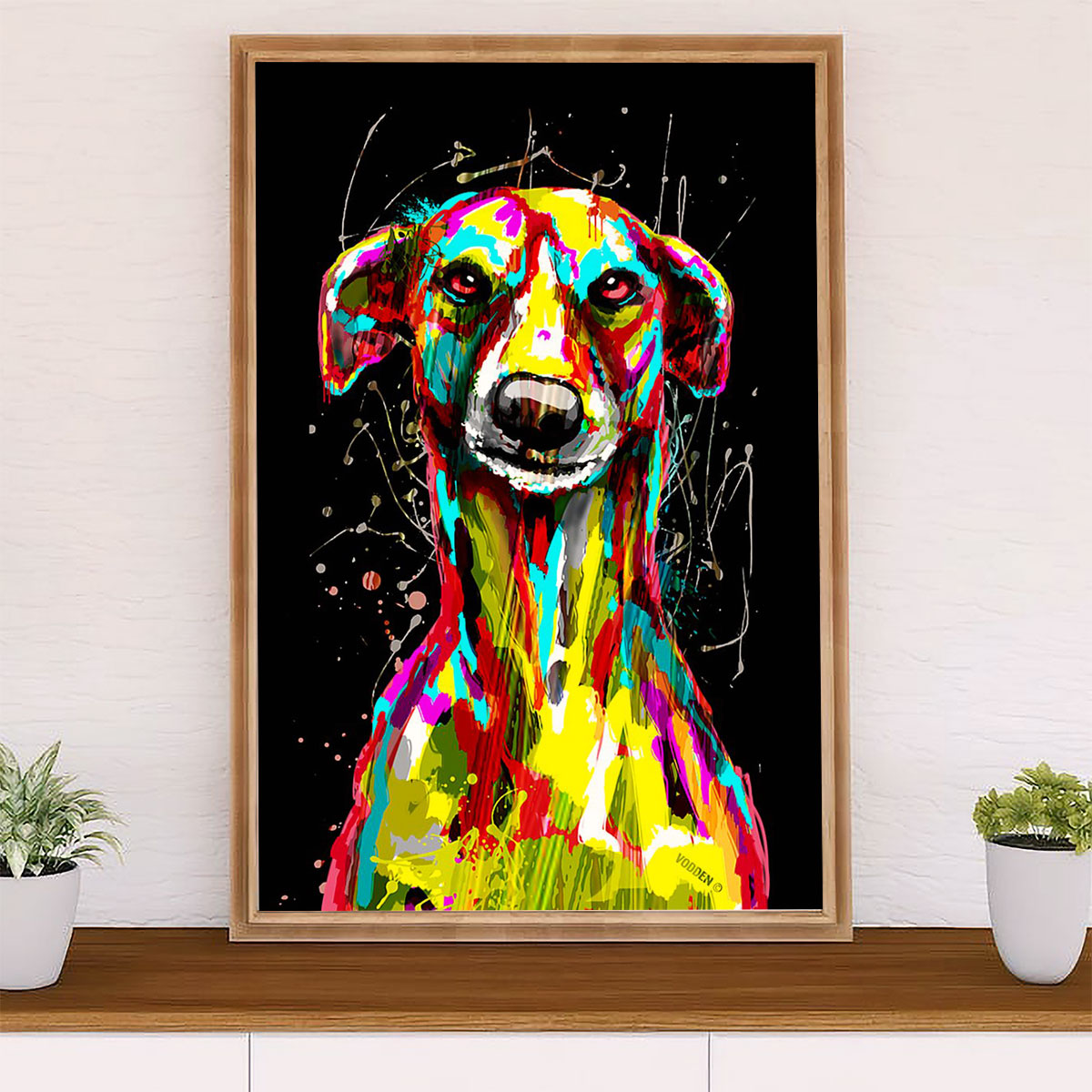 Greyhound Dog Canvas Prints | Watercolor Dog Greyhound | Wall Art Gift for Greyhound Puppies Lover