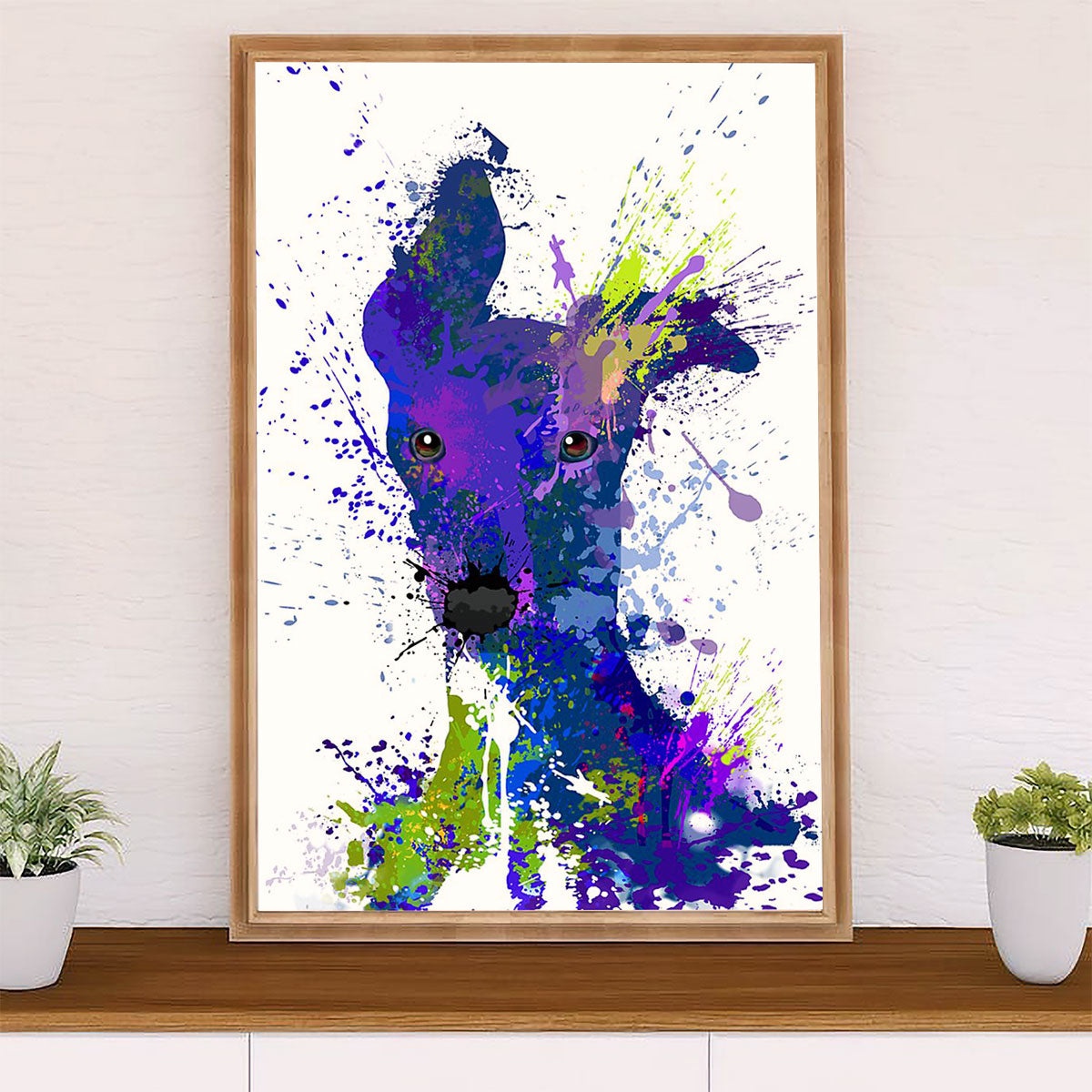 Greyhound Dog Canvas Prints | Watercolor Dog Greyhound | Wall Art Gift for Greyhound Puppies Lover