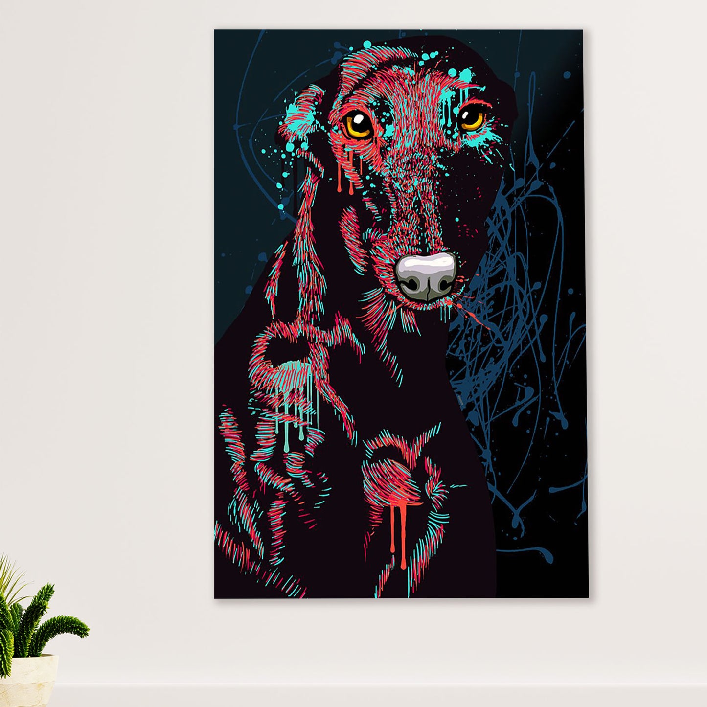 Greyhound Dog Canvas Prints | Watercolor Dog Painting | Wall Art Gift for Greyhound Puppies Lover