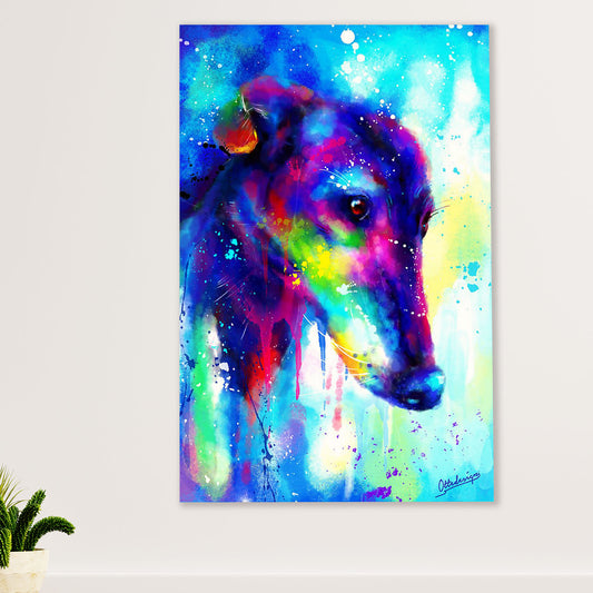 Greyhound Dog Canvas Prints | Watercolor Dog Greyhound | Wall Art Gift for Greyhound Puppies Lover