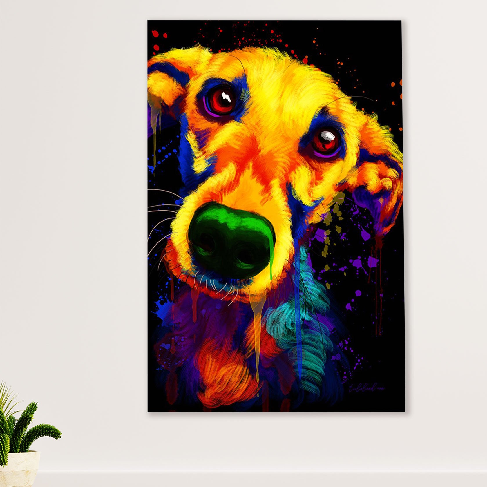 Greyhound Dog Canvas Prints | Watercolor Dog Greyhound | Wall Art Gift for Greyhound Puppies Lover