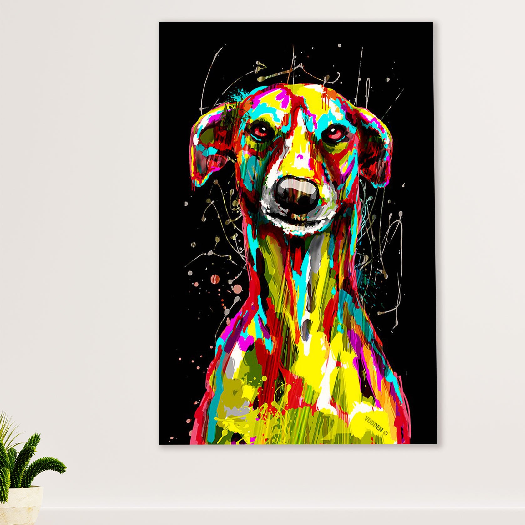 Greyhound Dog Canvas Prints | Watercolor Dog Greyhound | Wall Art Gift for Greyhound Puppies Lover