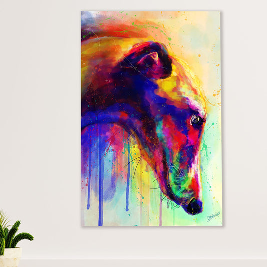 Greyhound Dog Canvas Prints | Watercolor Dog Greyhound | Wall Art Gift for Greyhound Puppies Lover