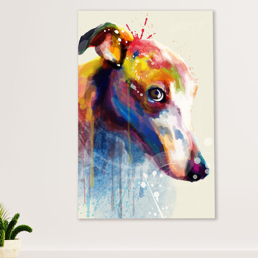 Greyhound Dog Canvas Prints | Watercolor Dog Greyhound | Wall Art Gift for Greyhound Puppies Lover