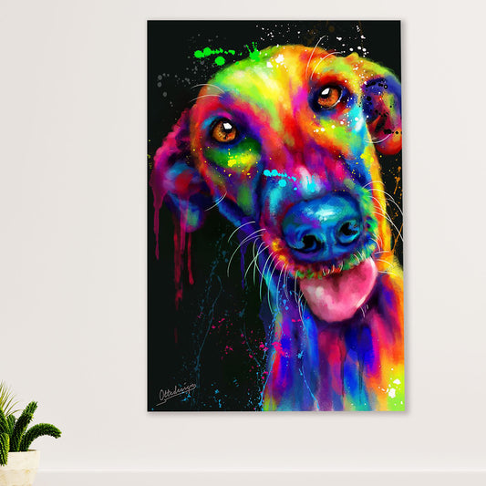 Greyhound Dog Canvas Prints | Watercolor Dog Greyhound | Wall Art Gift for Greyhound Puppies Lover