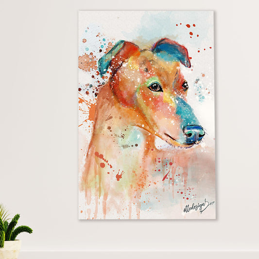 Greyhound Dog Canvas Prints | Watercolor Dog Greyhound | Wall Art Gift for Greyhound Puppies Lover