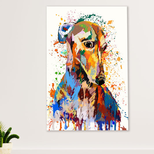 Greyhound Dog Canvas Prints | Watercolor Dog Greyhound | Wall Art Gift for Greyhound Puppies Lover