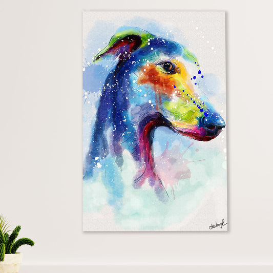 Greyhound Dog Canvas Prints | Watercolor Dog Greyhound | Wall Art Gift for Greyhound Puppies Lover
