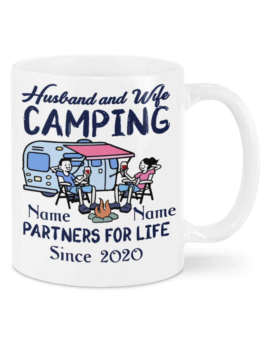 Camping Lover Coffee Mug | Personalized Name - Husband Wife | Drinkware Gift for Campers