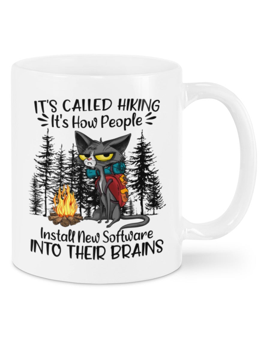 Camping Lover Coffee Mug | Cat Hiking | Drinkware Gift for Campers