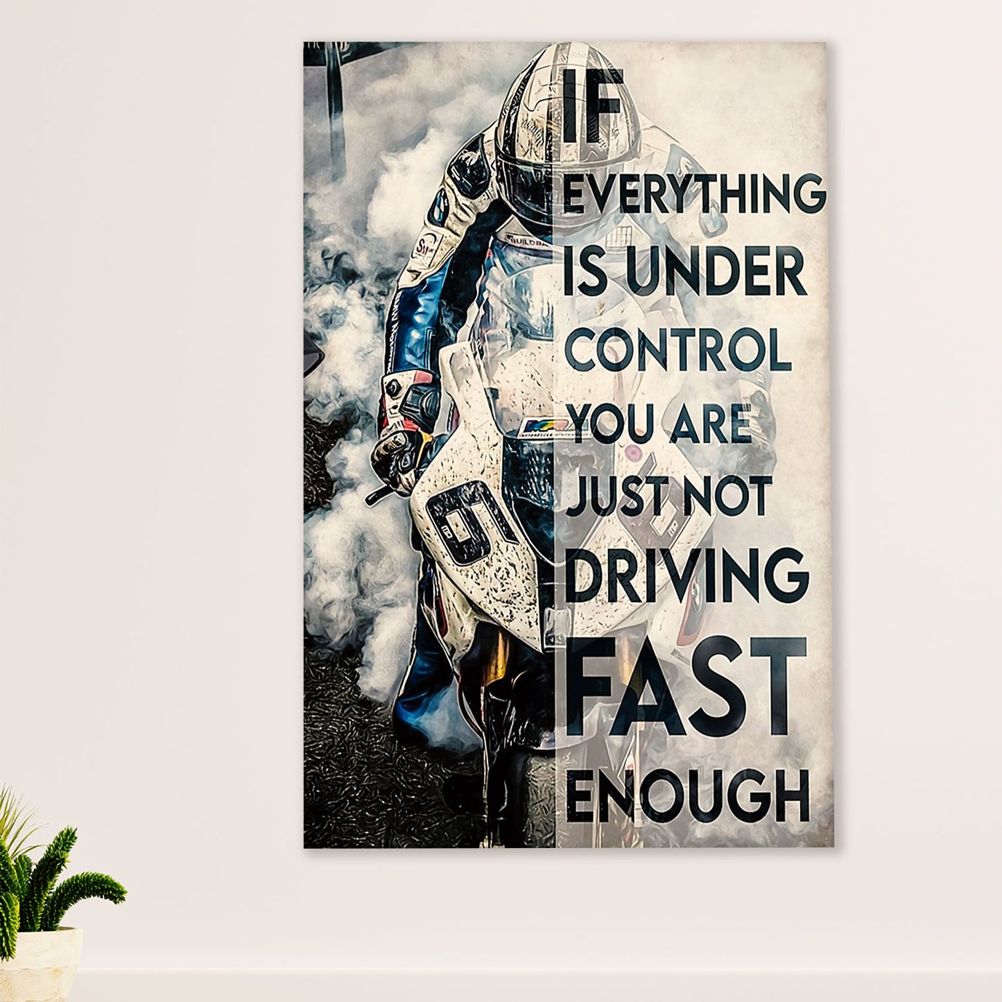 Metal Motorcycle Poster Wall Art Prints | Not Driving Fast Enough | Home Decor Gift for Biker
