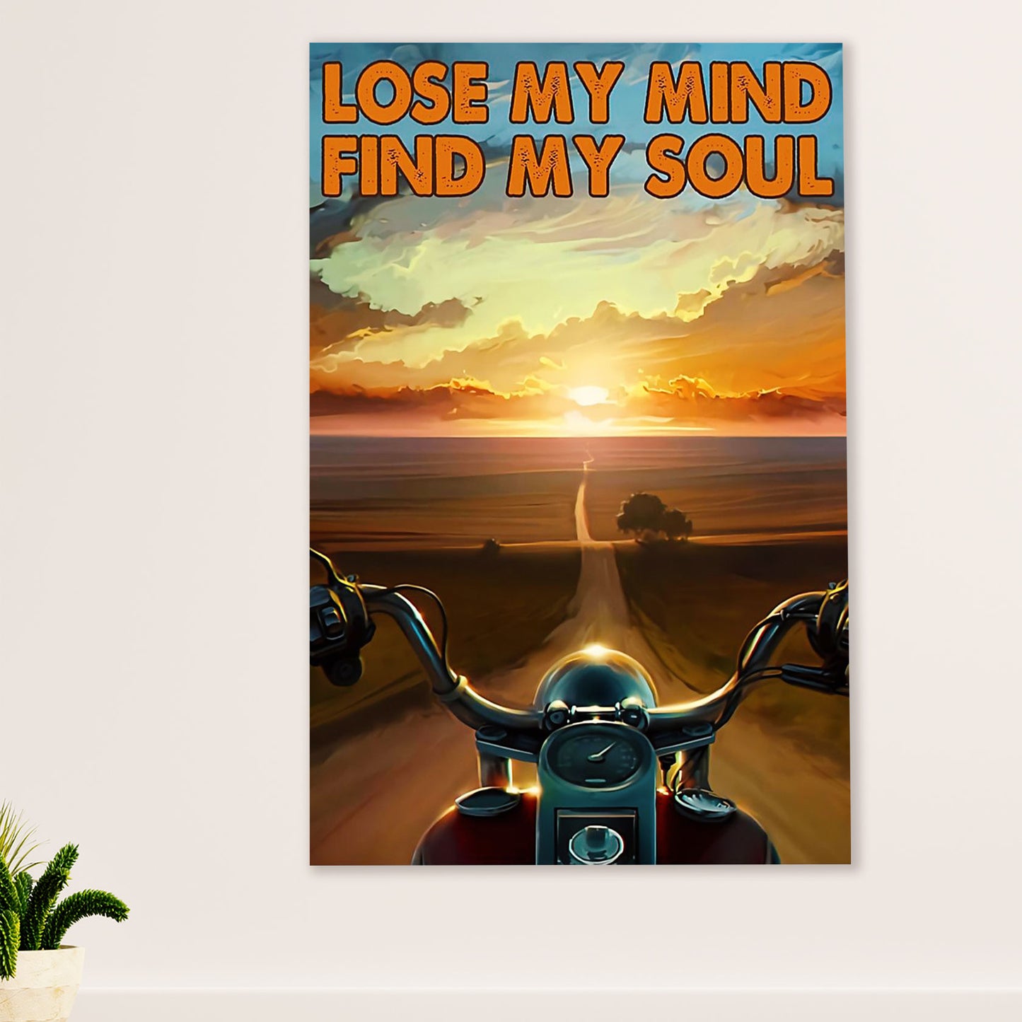 Metal Motorcycle Poster Wall Art Prints | Lose My Mind | Home Decor Gift for Biker