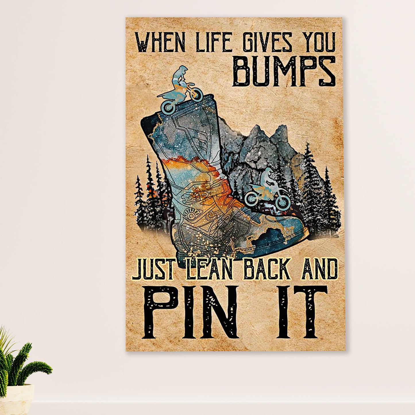 Metal Motorcycle Poster Wall Art Prints | Pin It | Home Decor Gift for Biker