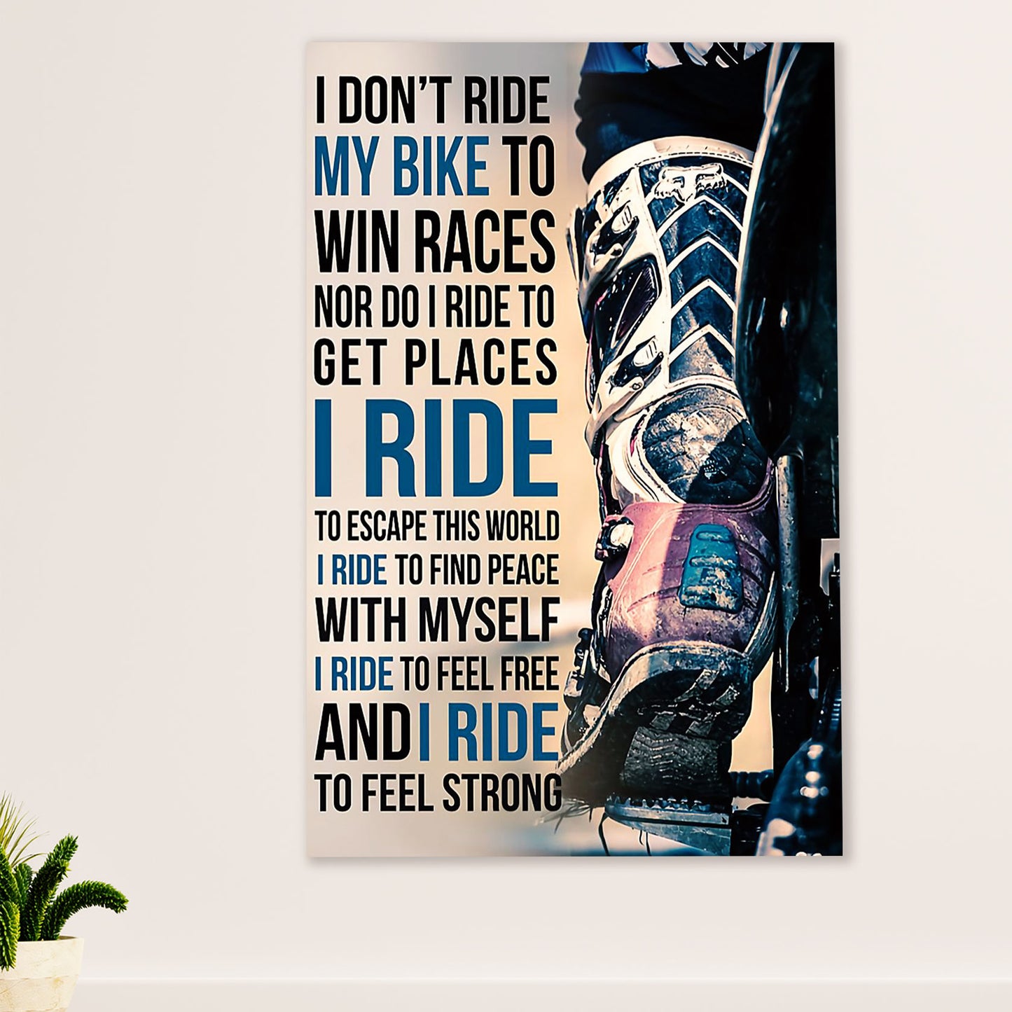 Metal Motorcycle Poster Wall Art Prints | Ride to find Peace | Home Decor Gift for Biker