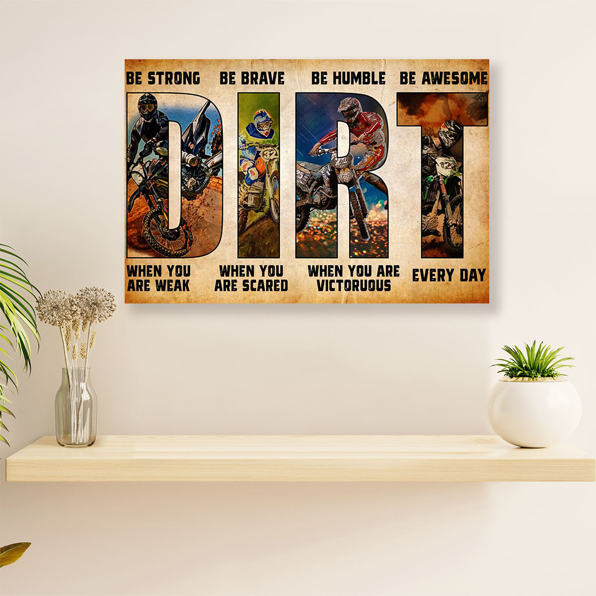 Metal Motorcycle Poster Wall Art Prints | Humble Badass Rider | Home Decor Gift for Biker