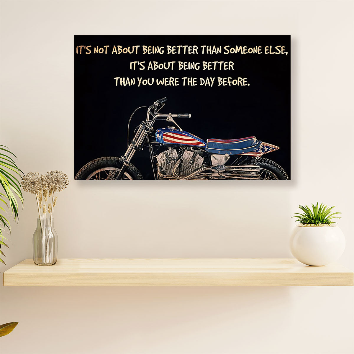 Metal Motorcycle Poster Wall Art Prints | Better than The Day Before | Home Decor Gift for Biker