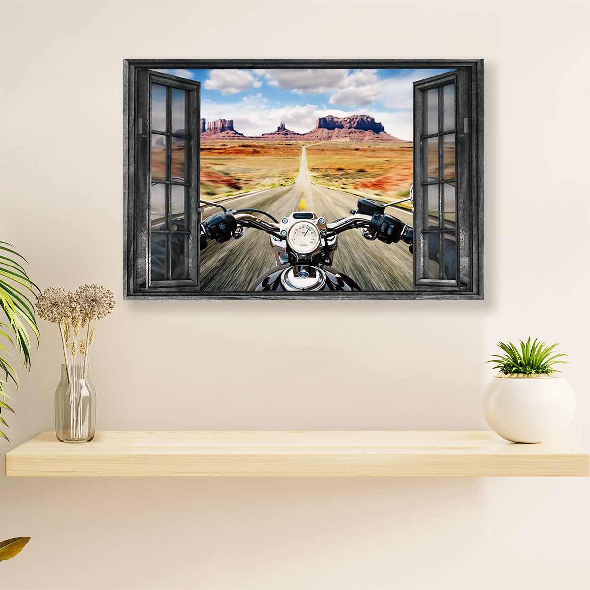 Metal Motorcycle Poster Wall Art Prints | Rider Window | Home Decor Gift for Biker