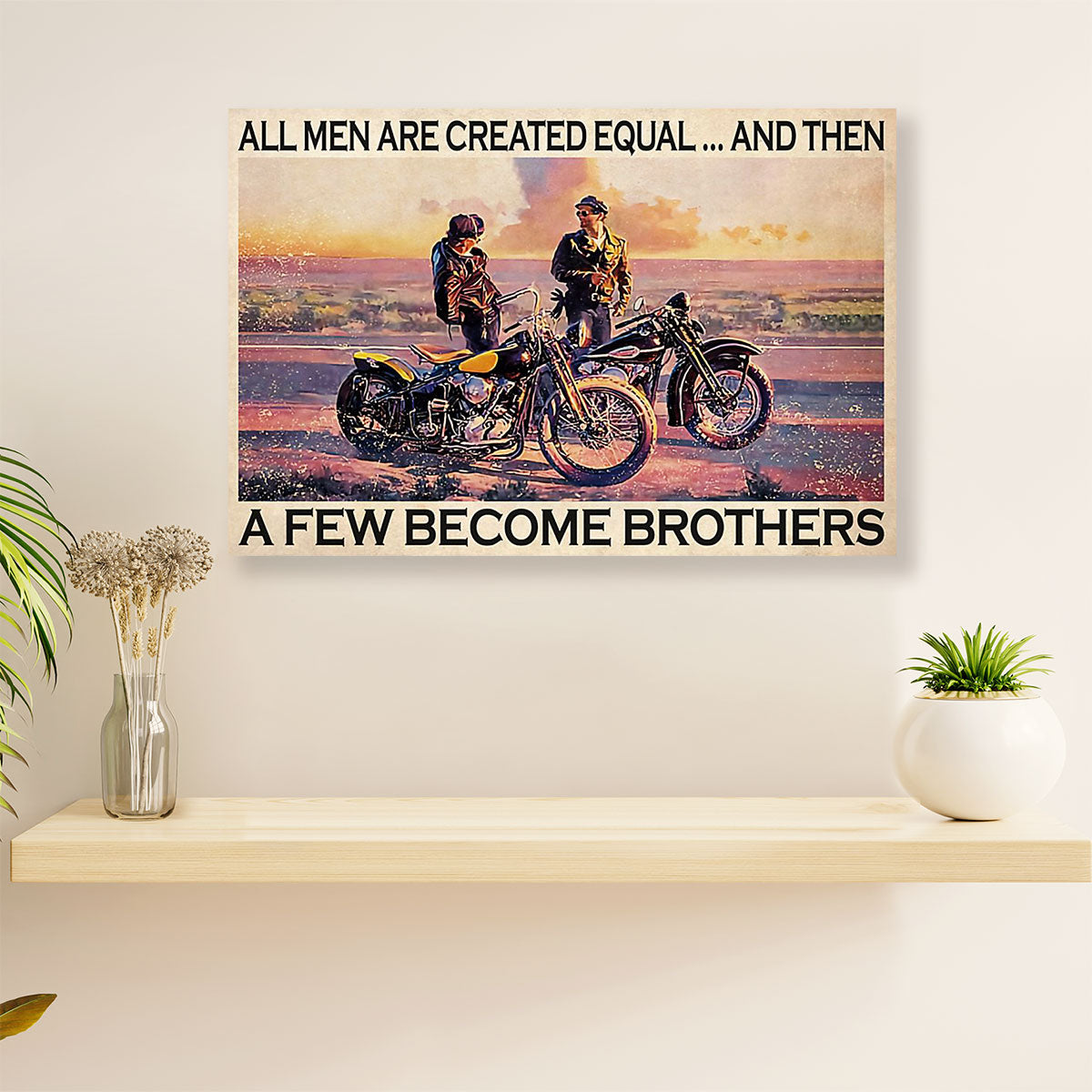 Metal Motorcycle Poster Wall Art Prints | Brothers Biker | Home Decor Gift for Biker