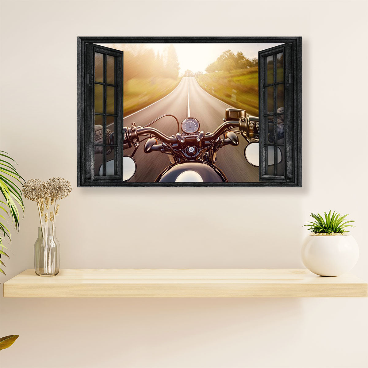 Metal Motorcycle Poster Wall Art Prints | Rider Window | Home Decor Gift for Biker