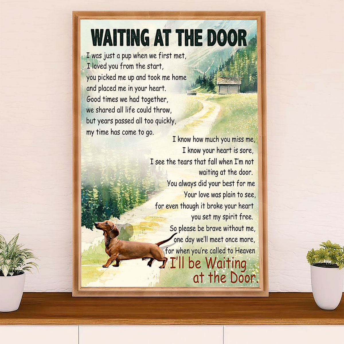 Funny Cute Dachshund Canvas Wall Art Print | Memorial Dachshund | Gift for Dachshund Dog Puppies Lover