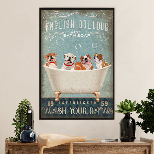 English Bulldog Canvas Wall Art | Dog Bath Soap | Gift for British Bulldog Puppies Lover