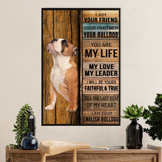 English Bulldog Canvas Wall Art | Your Friend | Gift for British Bulldog Puppies Lover
