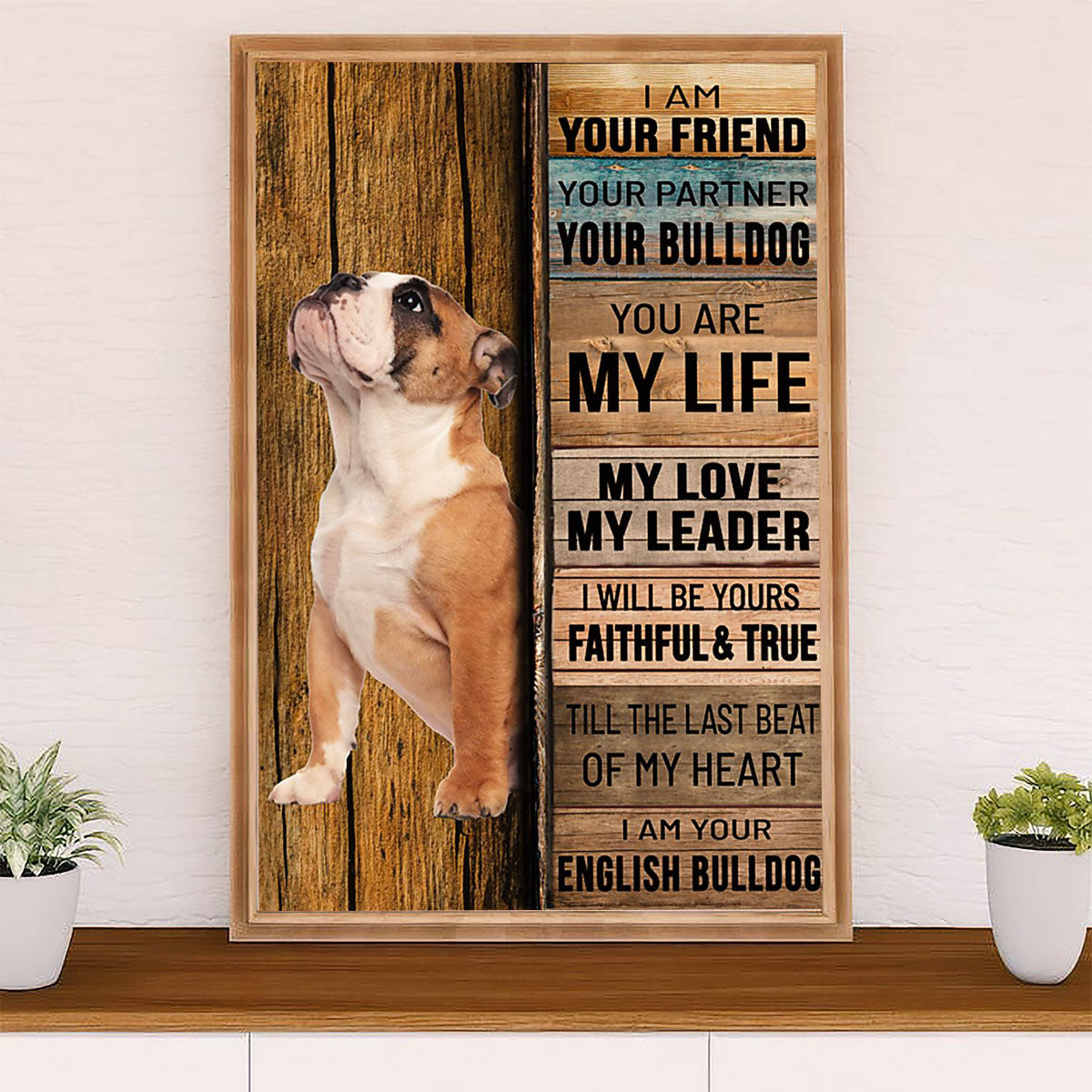 English Bulldog Canvas Wall Art | Your Friend | Gift for British Bulldog Puppies Lover