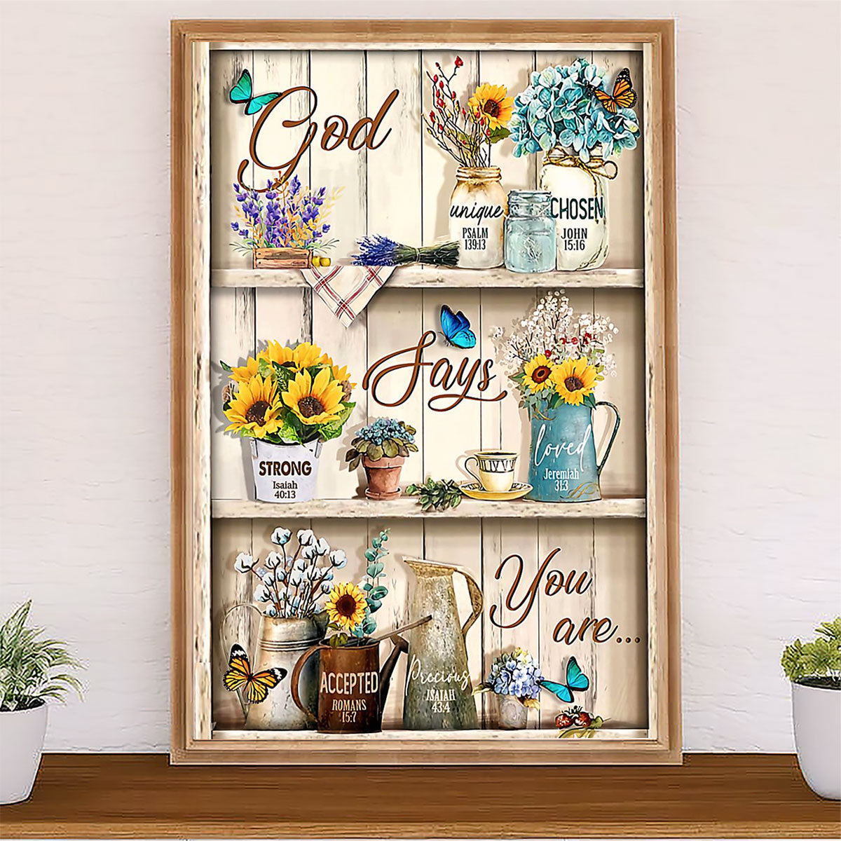 Jesus Poster God Says You Are | Christian God Wall Art Home Decor