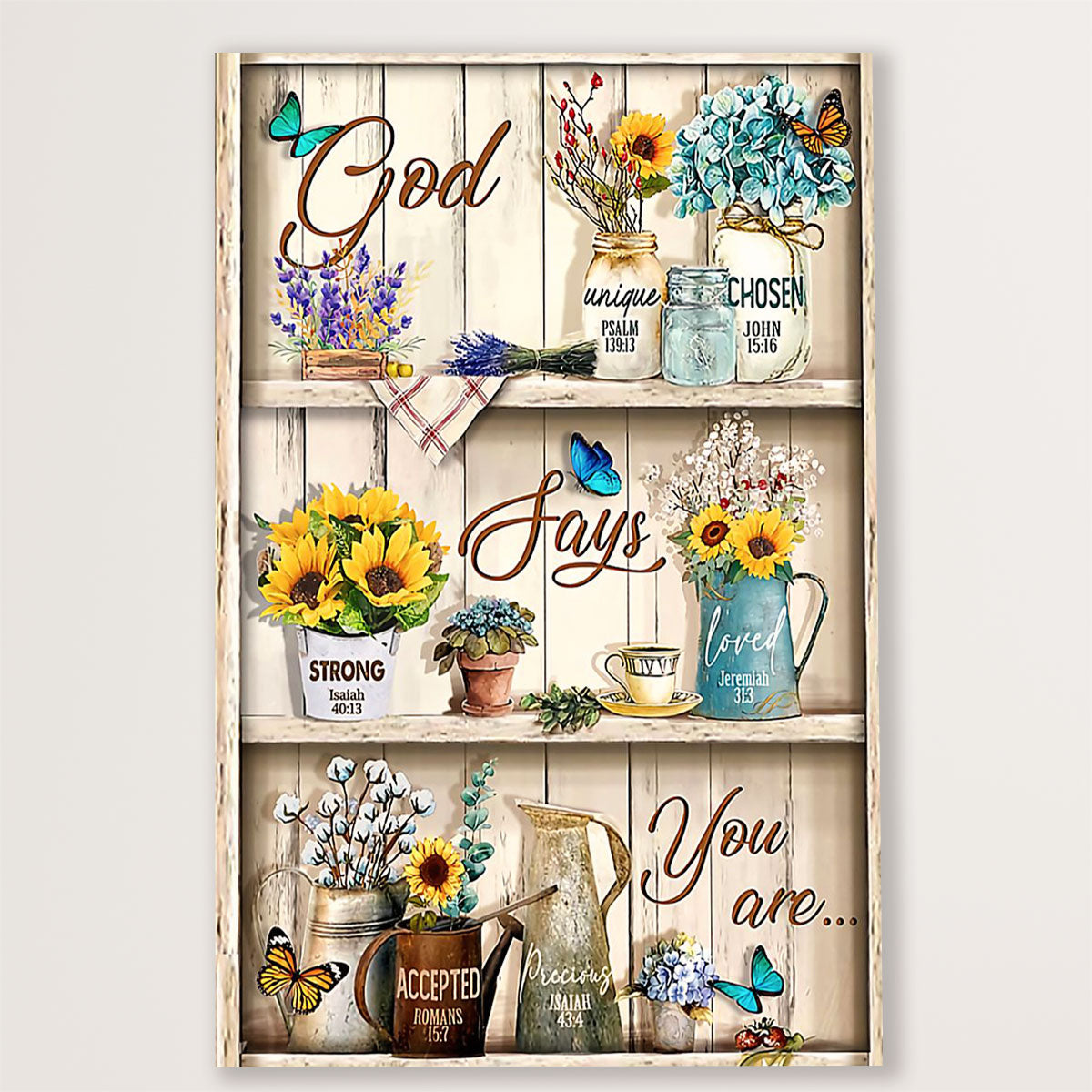 Jesus Poster God Says You Are | Christian God Wall Art Home Decor
