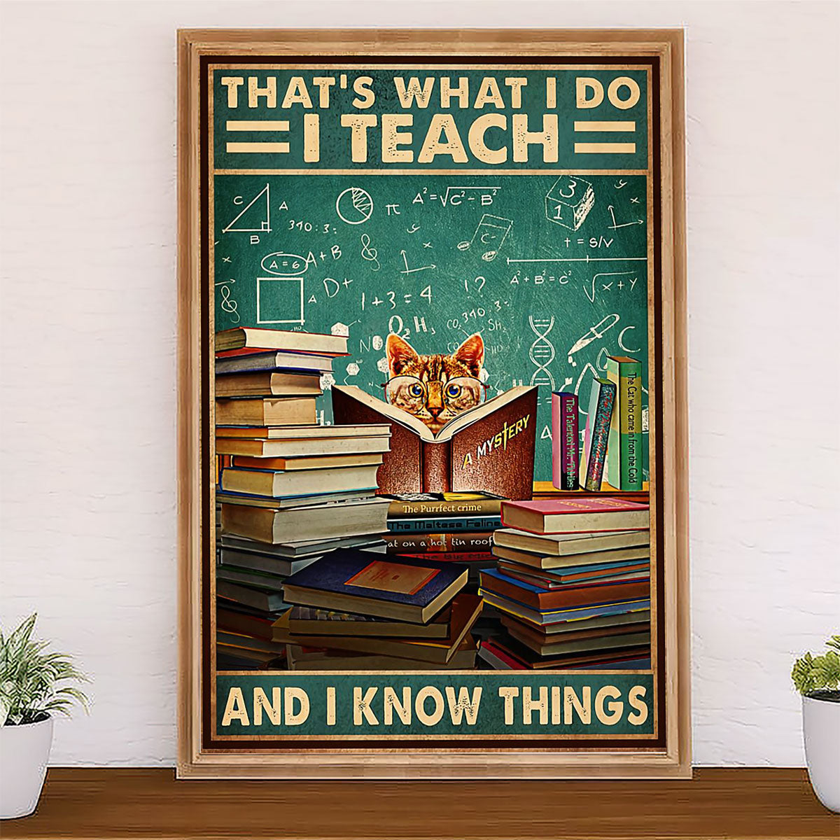 Teacher Classroom Canvas That's What I Do I Teach & I Know Things | Student Wall Art Back to School Gift for Teacher