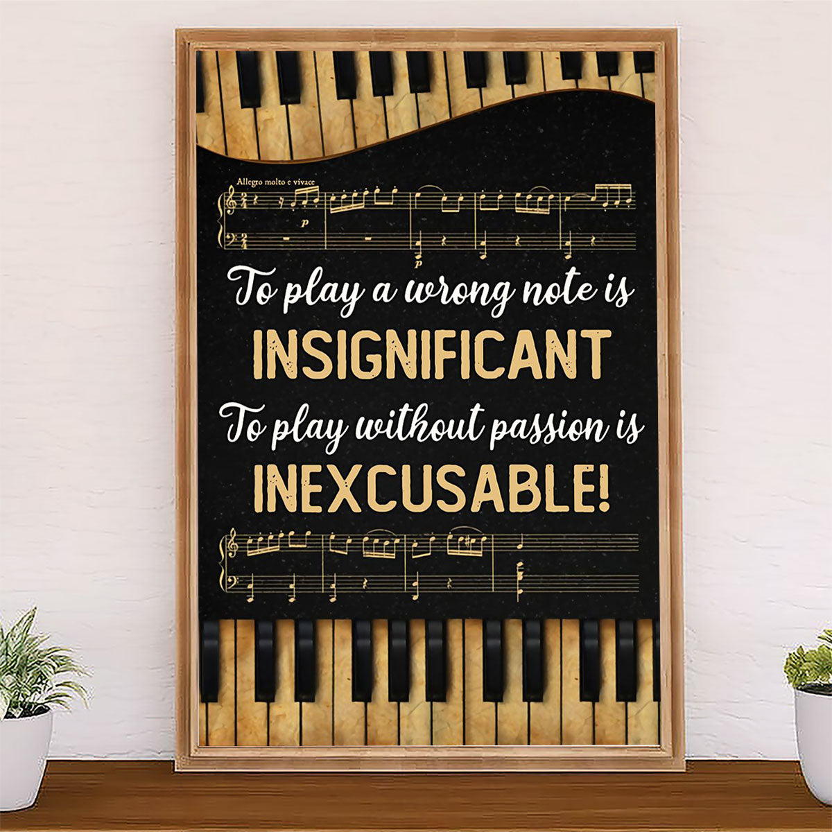 Teacher Classroom Canvas To Play A Wrong Note Is Insignificant | Student Wall Art Back to School Gift for Teacher