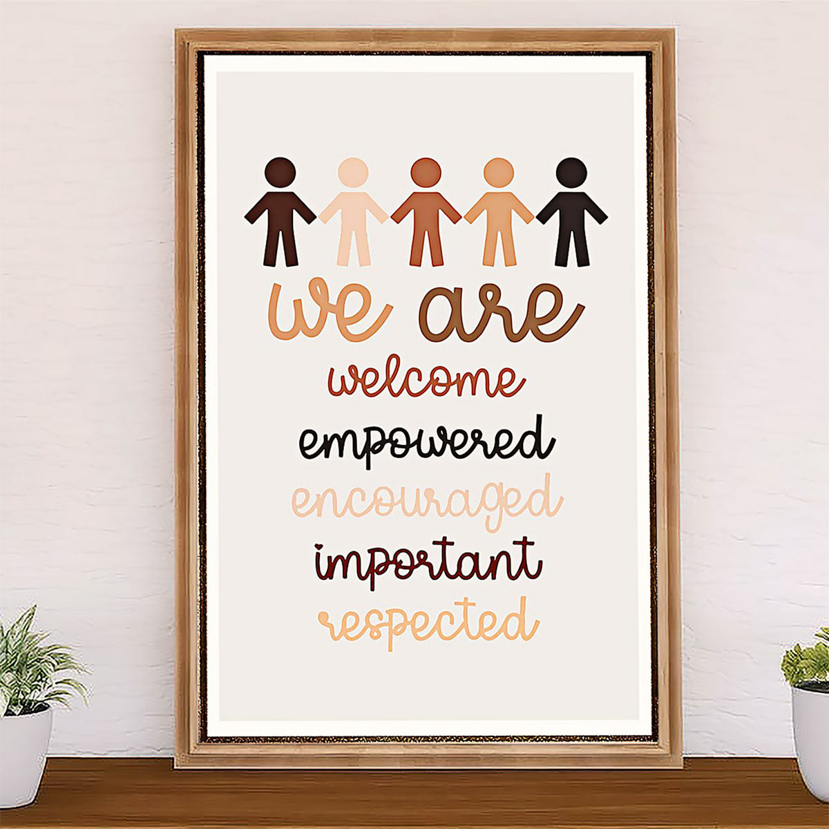 Teacher Classroom Canvas We Are Welcome, Empowered, Encouraged, Important, Respected | Student Wall Art Back to School Gift for Teacher
