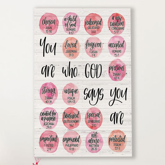 Teacher Classroom Canvas You Are Who God Says You Are | Student Wall Art Back to School Gift for Teacher
