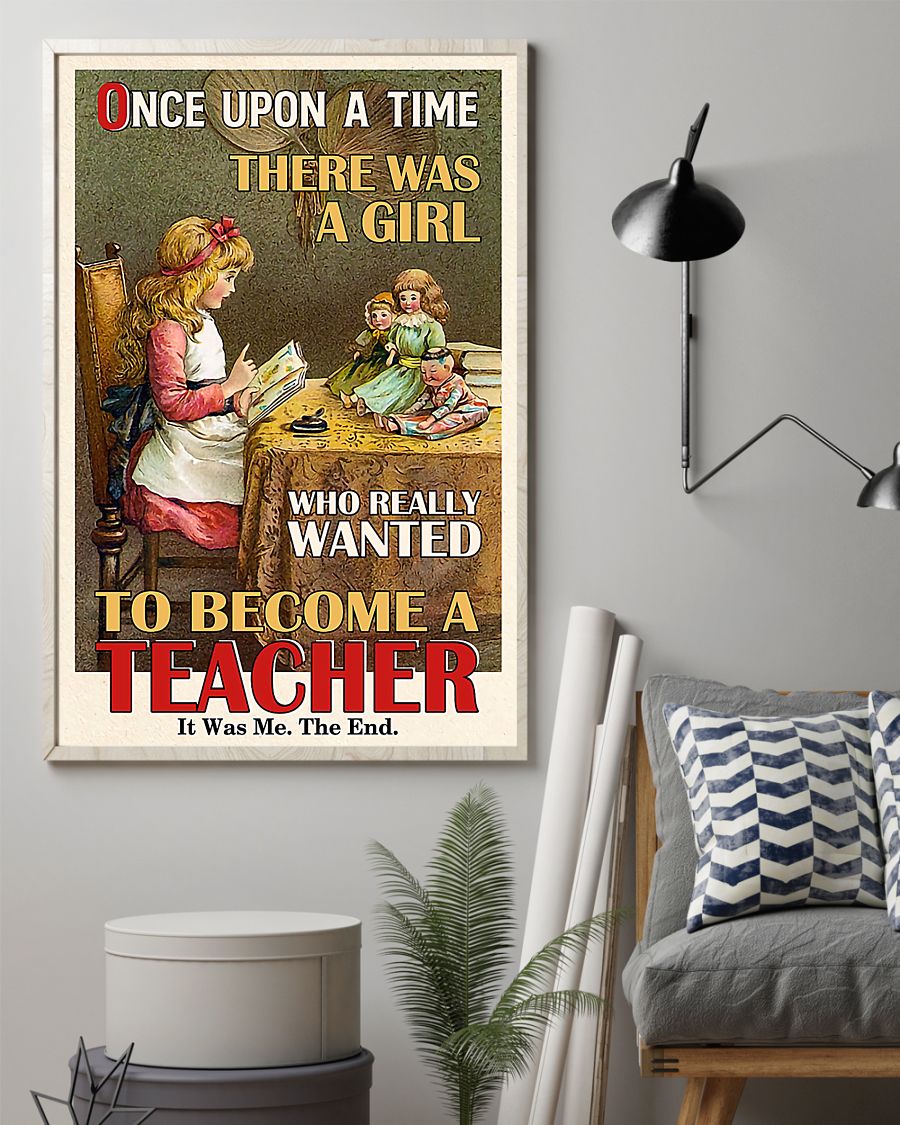 Teacher Classroom Canvas Once Upon A Time There Was A Girl | Student Wall Art Back to School Gift for Teacher
