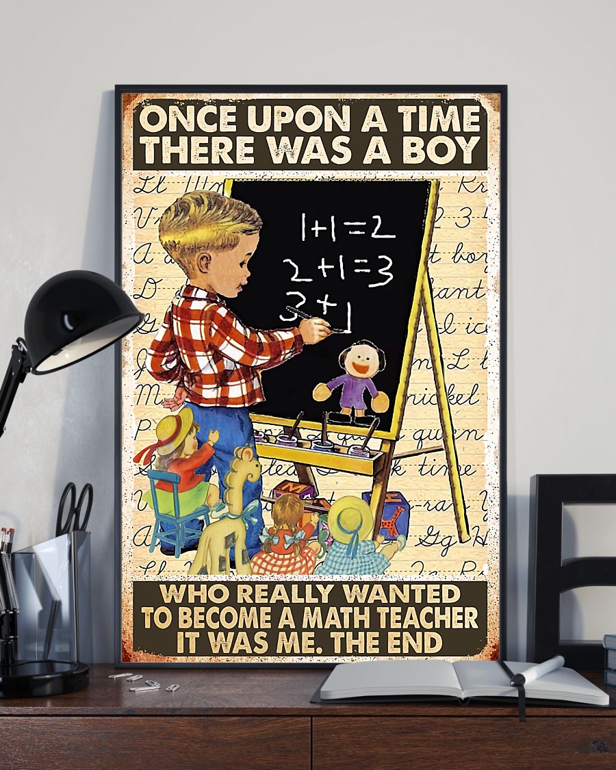 Teacher Classroom Canvas Once Upon A Time There Was A Boy | Student Wall Art Back to School Gift for Teacher