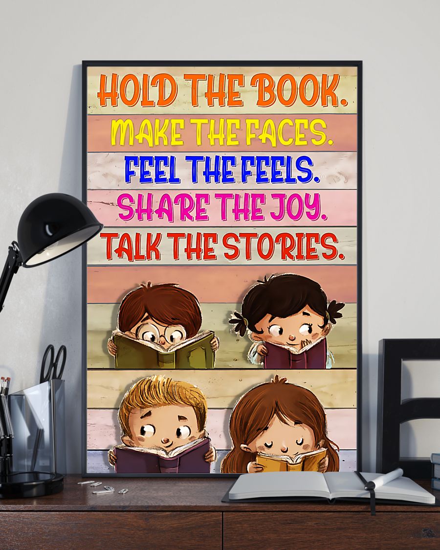 Teacher Classroom Canvas Hold The Book Make The Faces | Student Wall Art Back to School Gift for Teacher