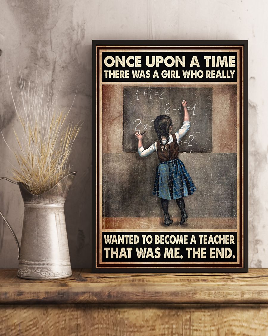 Teacher Classroom Canvas Once Upon A Time There Was A Girl | Student Wall Art Back to School Gift for Teacher