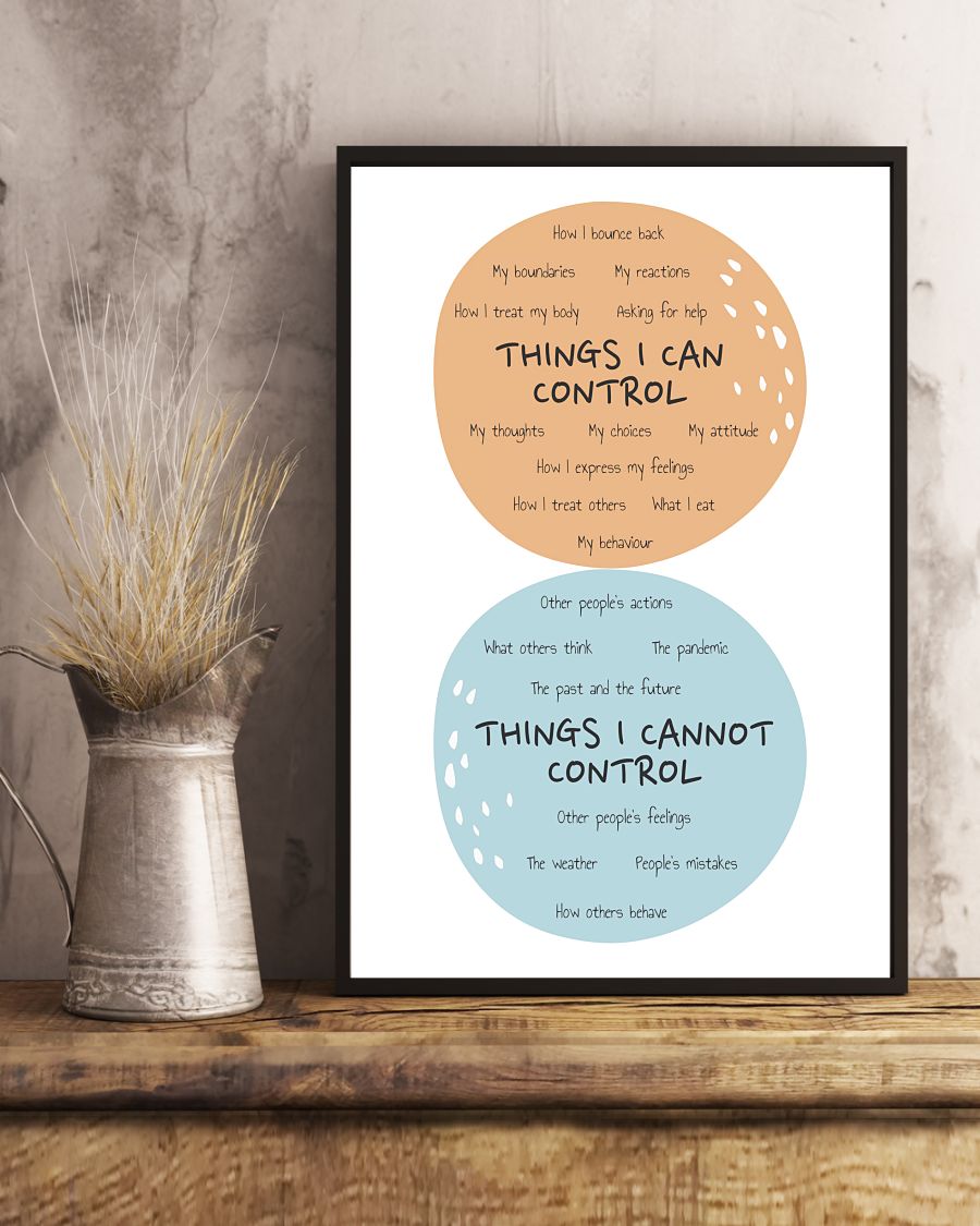 Teacher Classroom Canvas Things I Can Control & Cannot Control | Student Wall Art Back to School Gift for Teacher