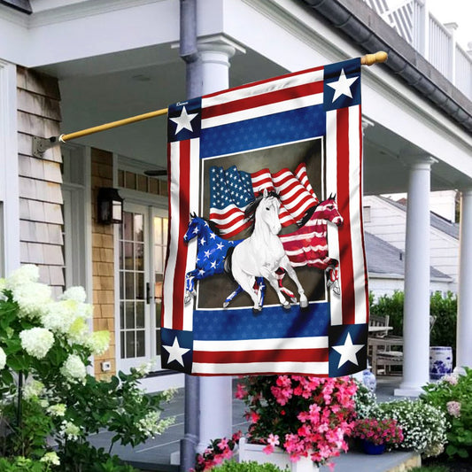 United States Horses Independence Day Flag