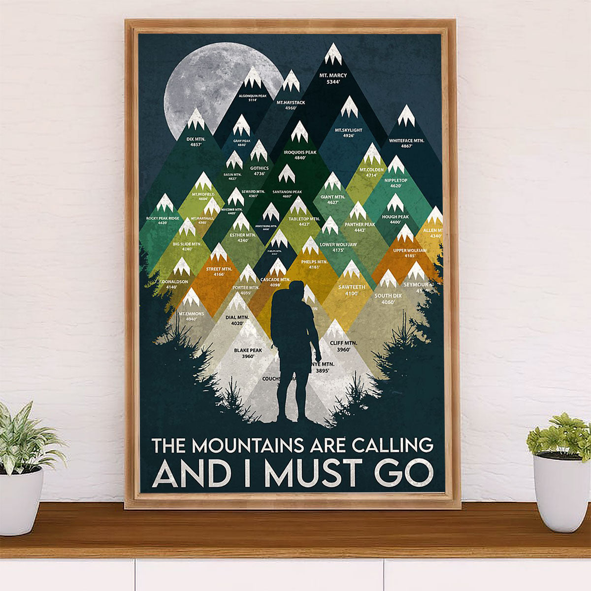 Camping Canvas | Hiking - The Mountains Are Calling & I Must Go | Wall Art Gift for Campers